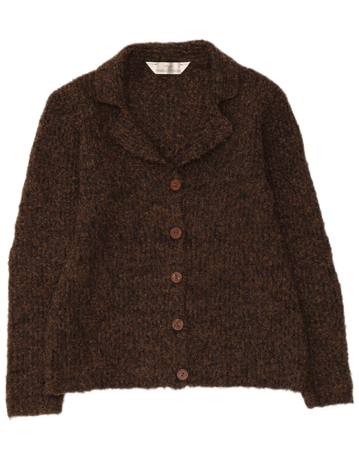 MARKS & SPENCER Dame cardigan sweater UK 10 Small Brown Flecked