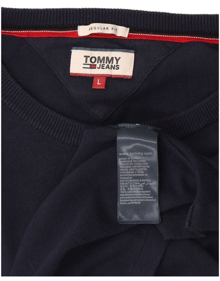 TOMMY HILFIGER Herre Regular Fit Grafisk Sweatshirt Jumper Large Navy Blue