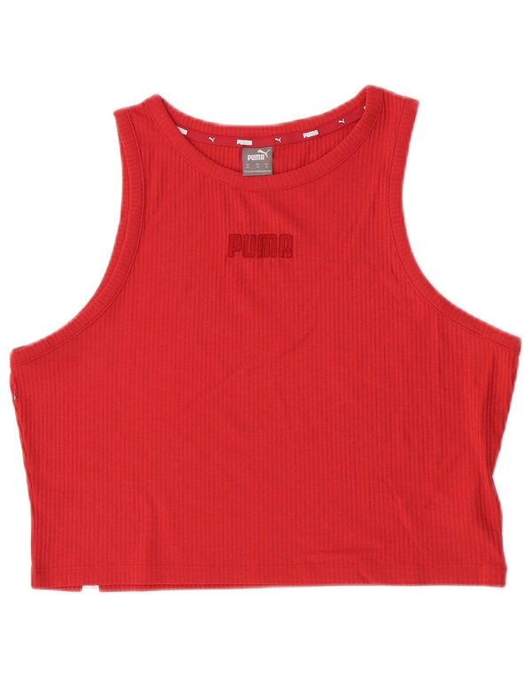 Puma Womens Crop Grafisk Vest Top UK 18 XL Rød Polyester