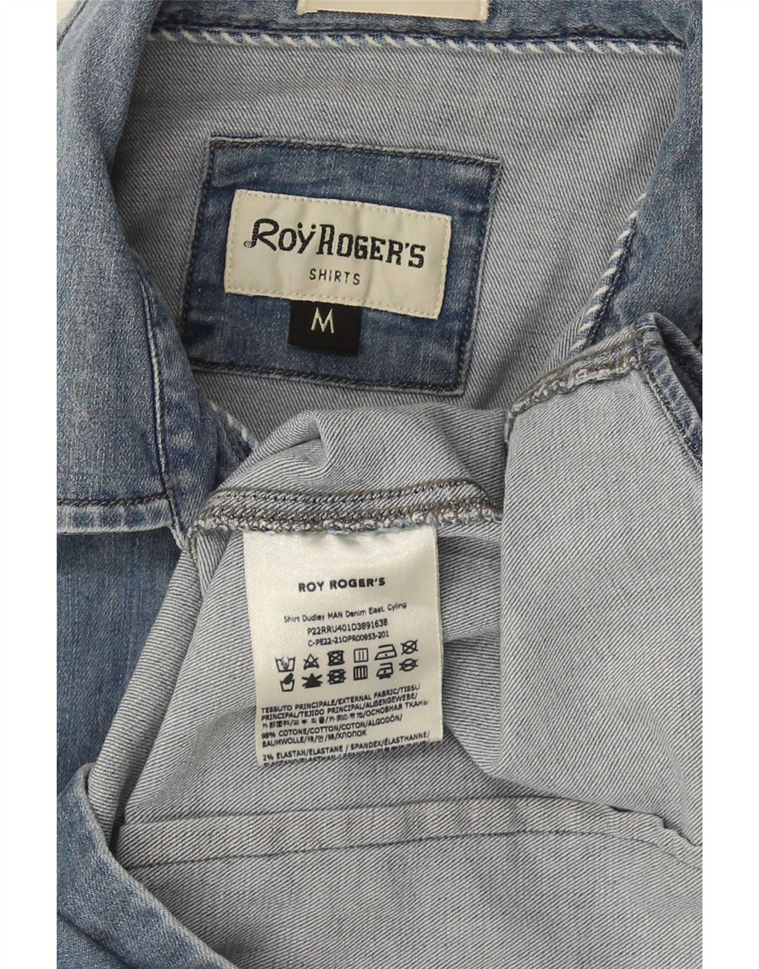 Roy Rogers Denimskjorte til mænd mellemblå bomuld