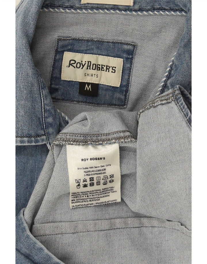 Roy Rogers Denimskjorte til mænd mellemblå bomuld