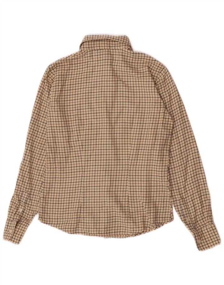 Brooks Brothers dameskjorte US 0 XS Beige ternet bomuld