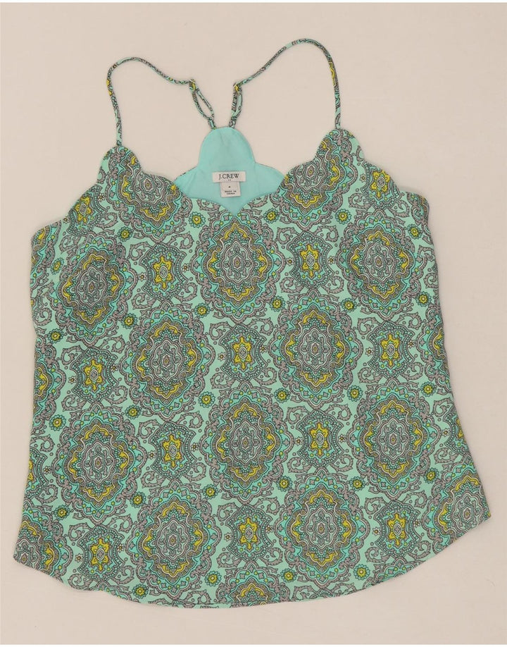J. CREW Womens Sleeveless Crop Top US 4 Small Turquoise Paisley Polyester Vintage J. Crew and Second-Hand J. Crew from Messina Hembry 