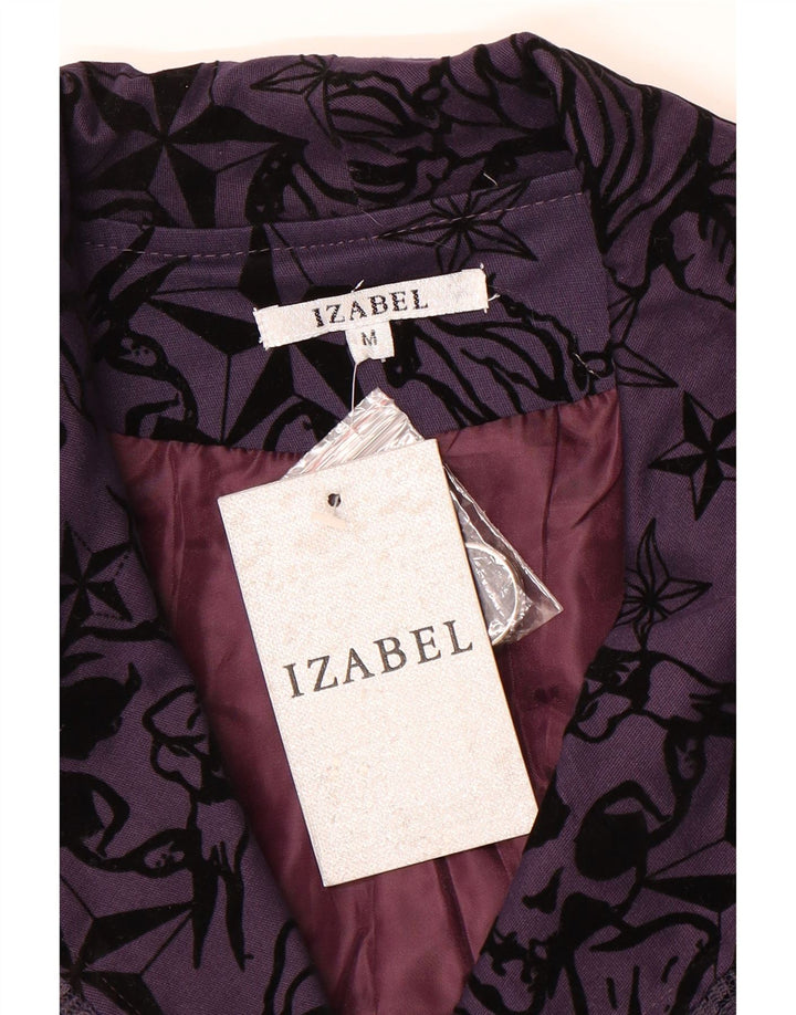 IZABEL Womens Overcoat UK 12 Medium Purple Floral