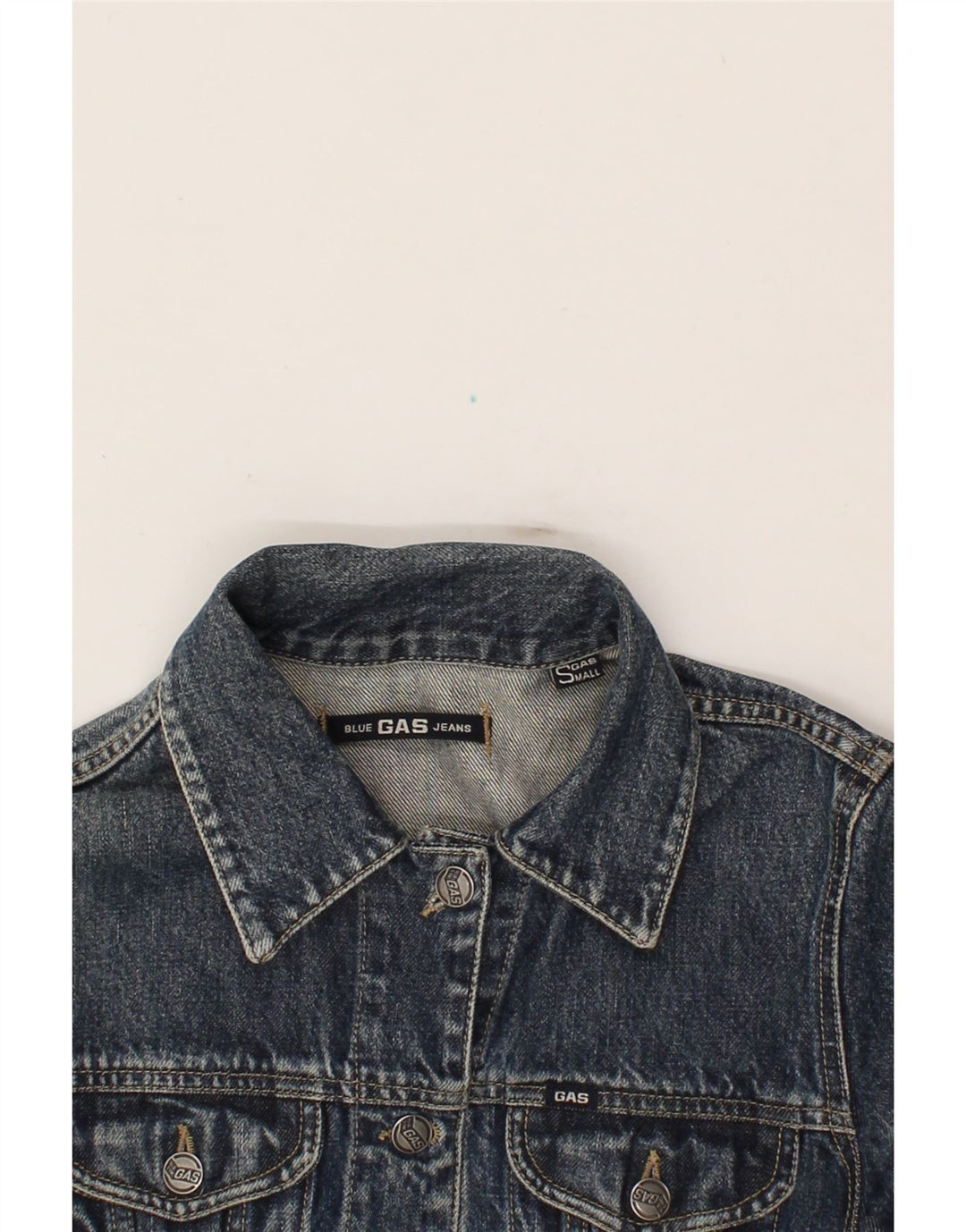 GAS Womens Denim Jacket UK 10 Small Blue Cotton Vintage Gas and Second-Hand Gas from Messina Hembry 