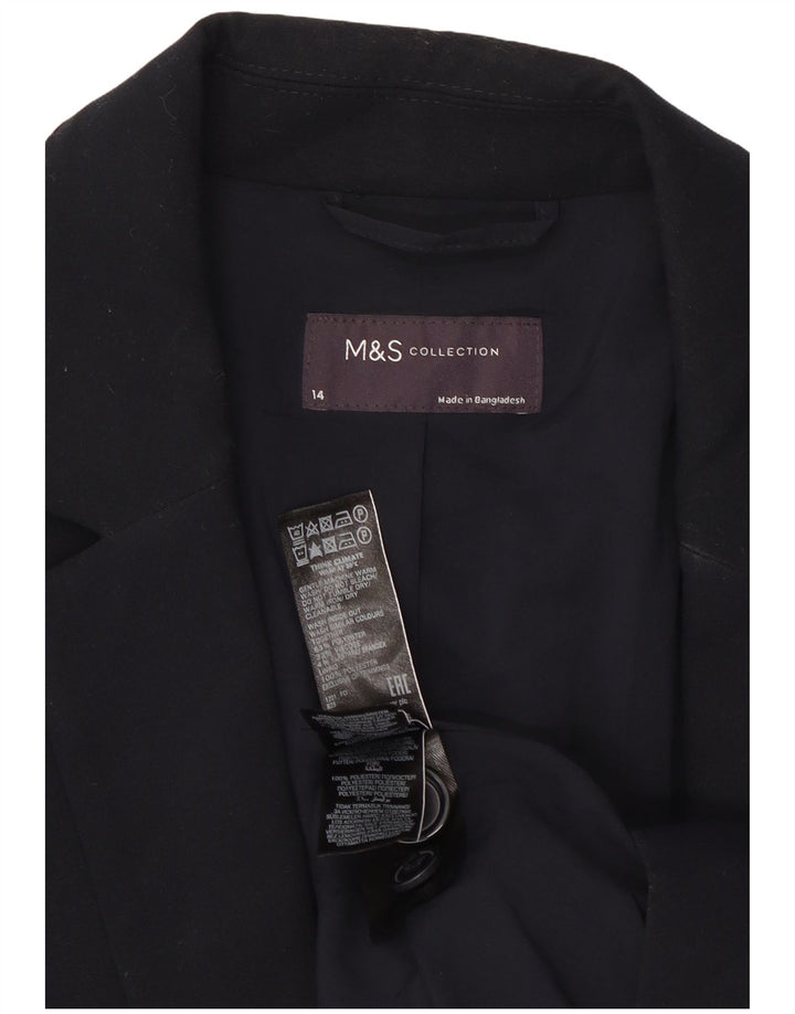 Marks & Spencer Dame 1 Knap Blazer Jacket UK 14 Large Navy Blue