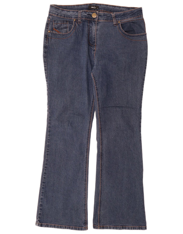 M&Co Dame Bootcut Jeans UK 14 Large W32 L30 Blue Cotton