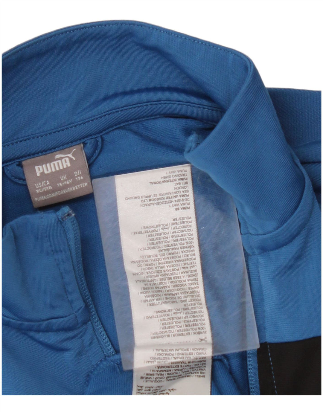 PUMA Træningsdragt topjakke til drenge 15-16 år Blå Colourblock Polyester