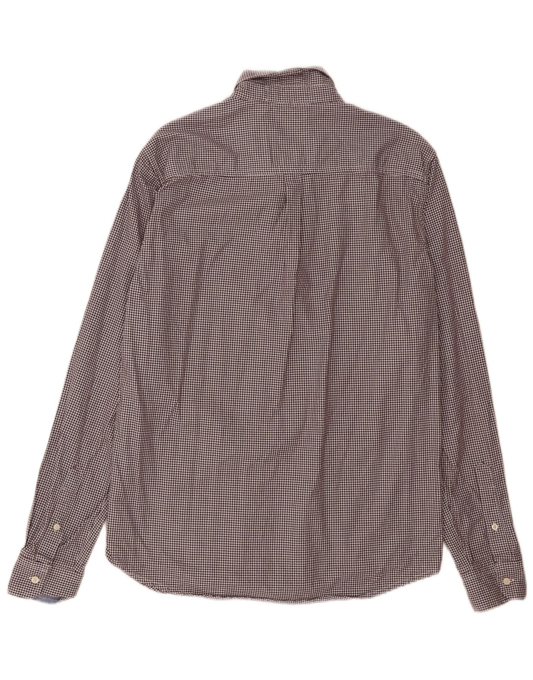 SUPERDRY Mens Regular Fit Shirt Large Burgundy Houndstooth Cotton