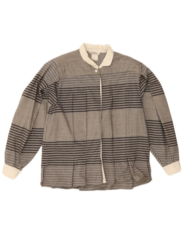 Vintage dameskjorte bluse IT 44 Mellem grå stribet