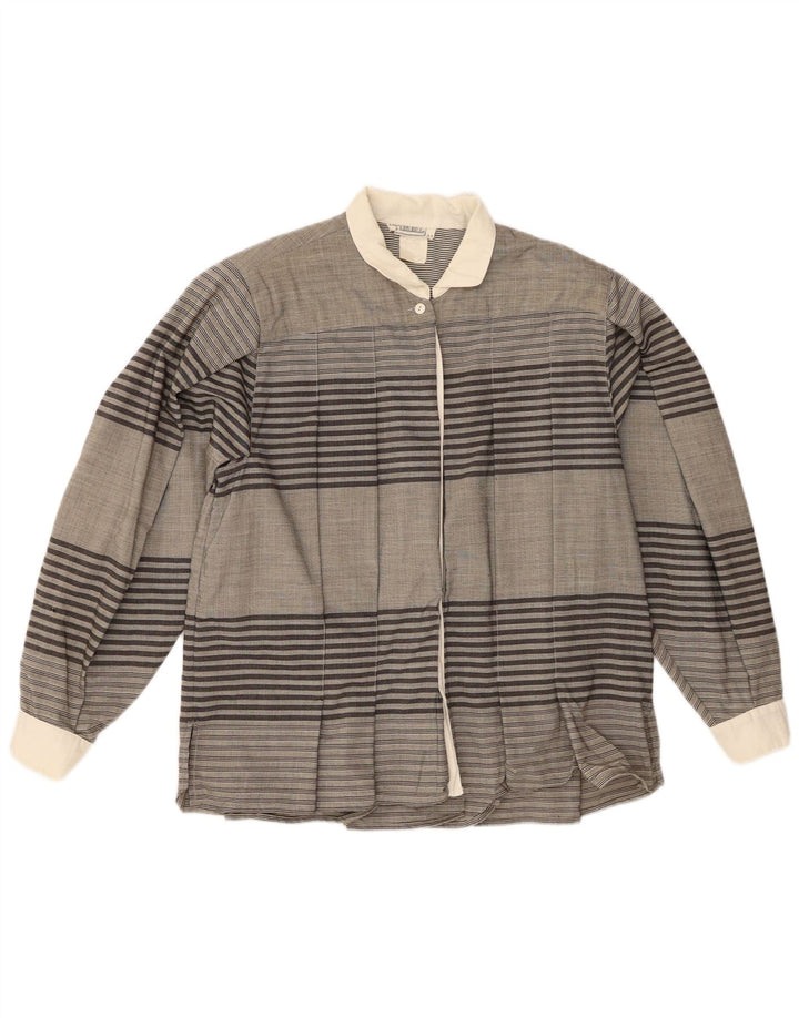 Vintage dameskjorte bluse IT 44 Mellem grå stribet