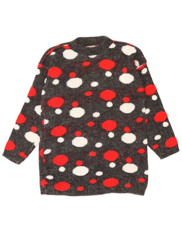 Phoenix Dame Turtle Neck Jumper Sweater UK 16 Large Grey Polka Dot