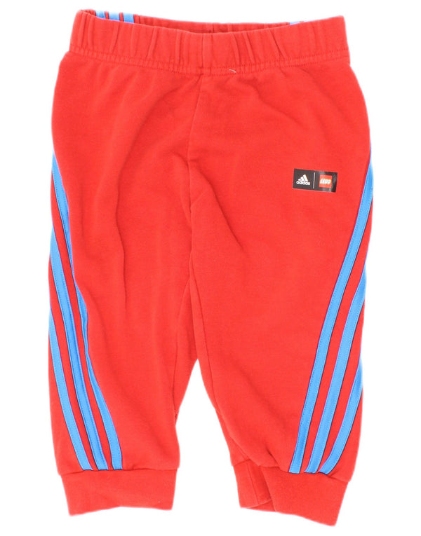 Adidas Drenge Træningsdragt Bukser Joggers 2-3 År Rød Bomuld