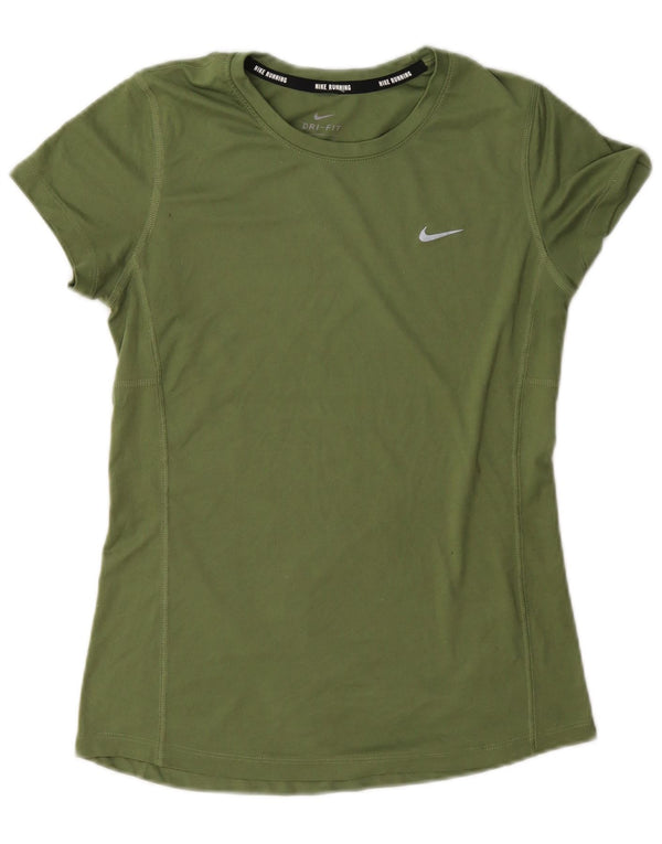 Nike Dame Dri Fit T-Shirt Top UK 10 Lille Grøn