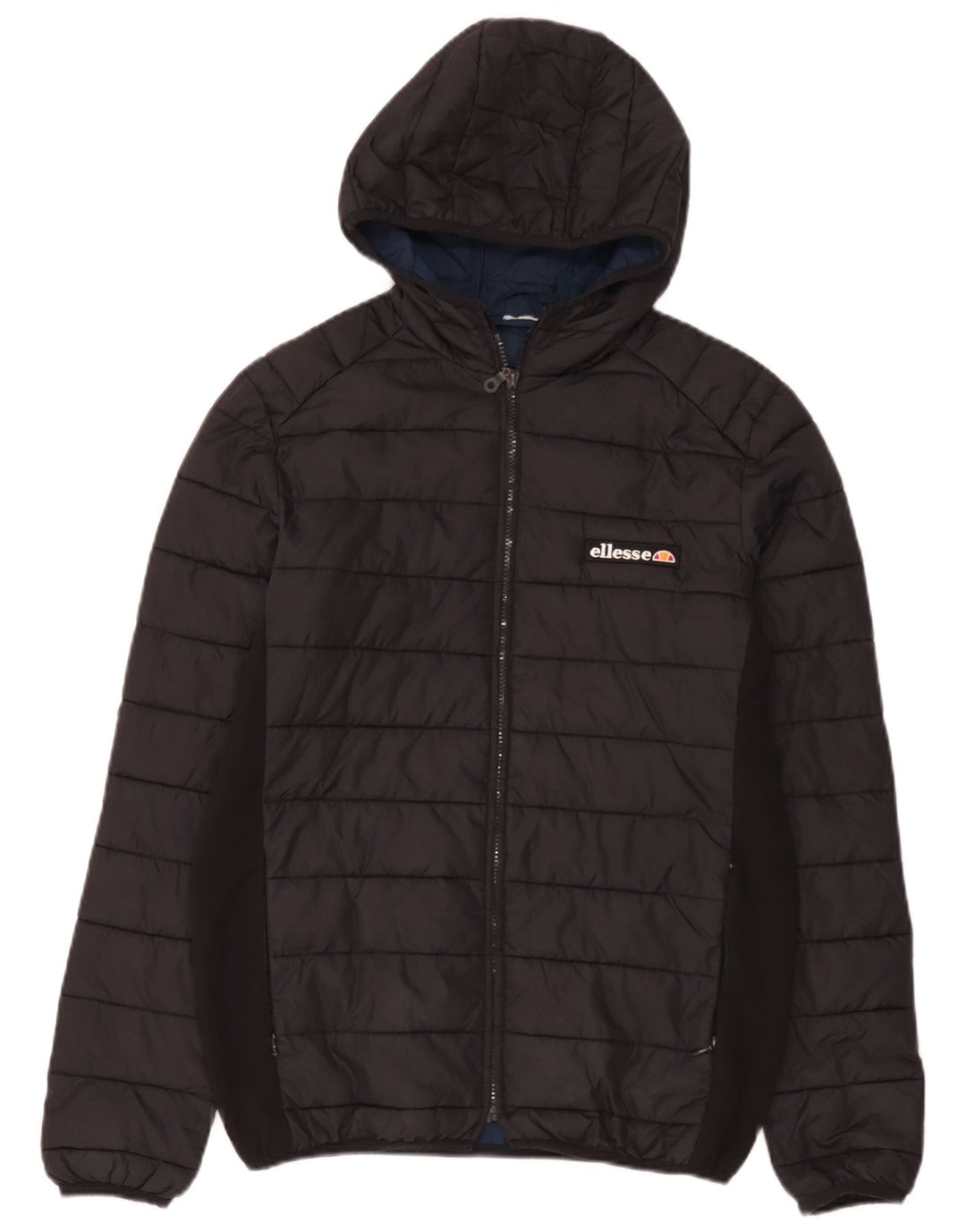 Ellesse Herre hættepolstret jakke UK 36 Lille sort nylon