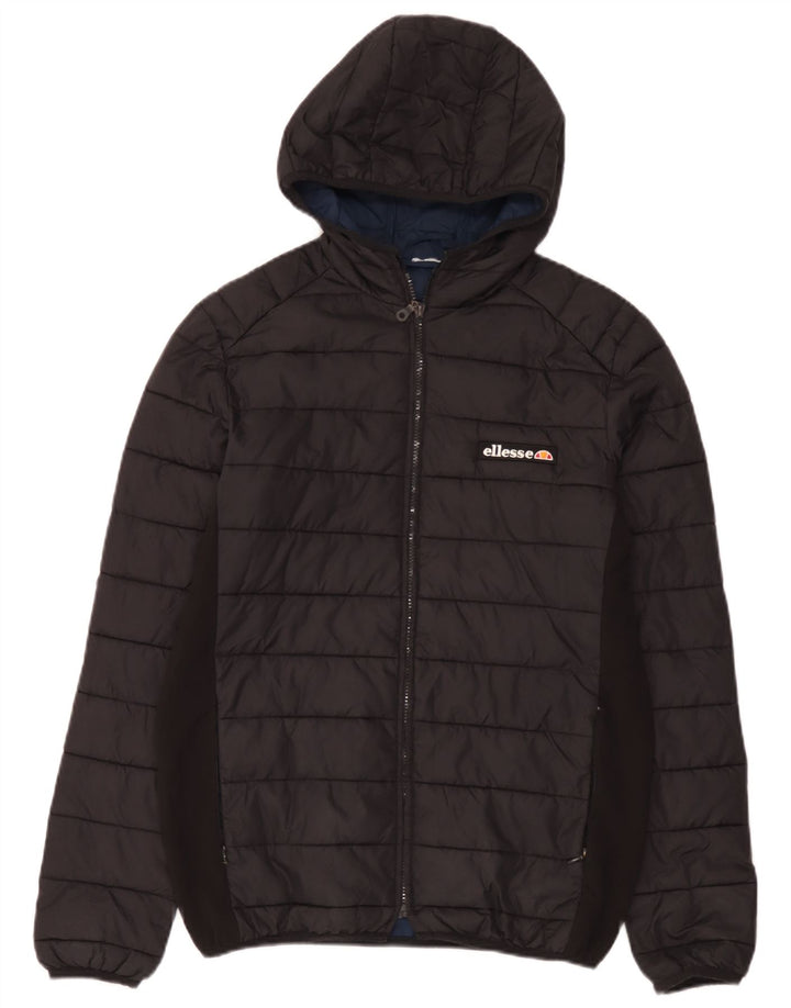 Ellesse Herre hættepolstret jakke UK 36 Lille sort nylon