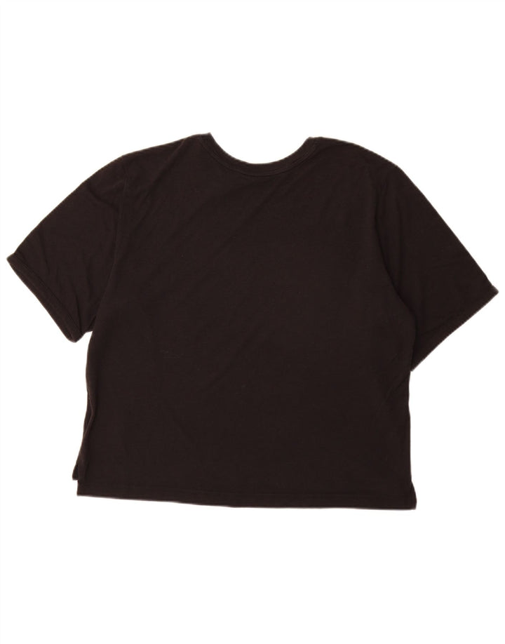 Adidas Dame Grafisk T-Shirt Top UK 16/18 Stor Sort Polyester