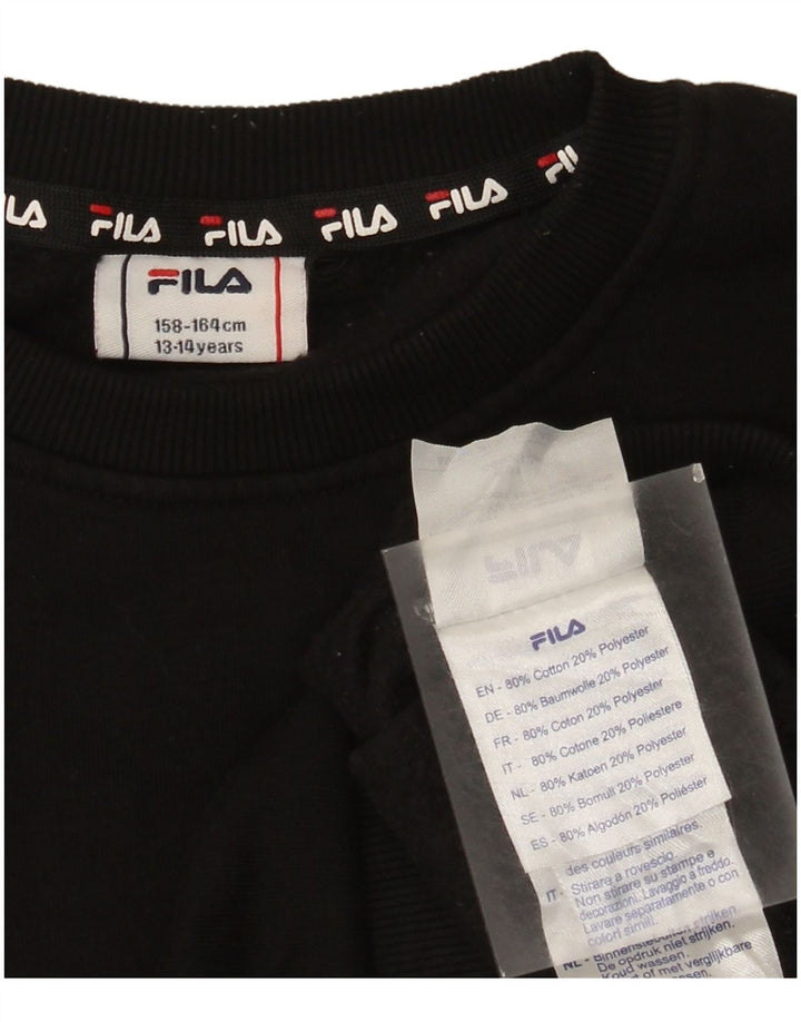 Fila Boys Graphic Sweatshirt Jumper 13-14 år Sort Bomuld