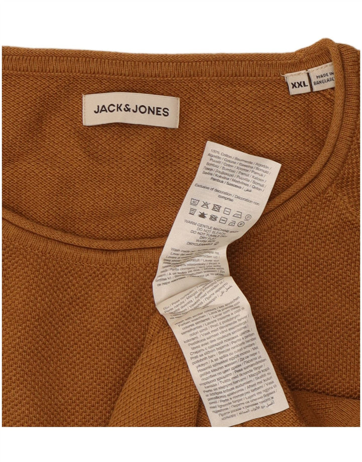 Jack & Jones herre sweater med rund hals 2XL brun bomuld