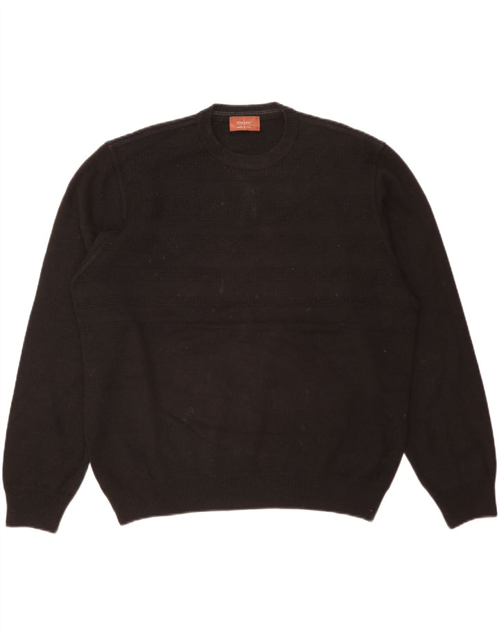 Marks & Spencer Herre sweater med rund hals, stor sort akryl