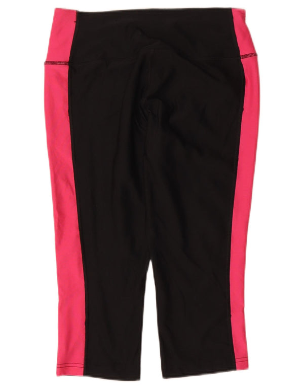 Nike Dame Dri Fit Capri Leggings UK 8 Small Black Colourblock Sports