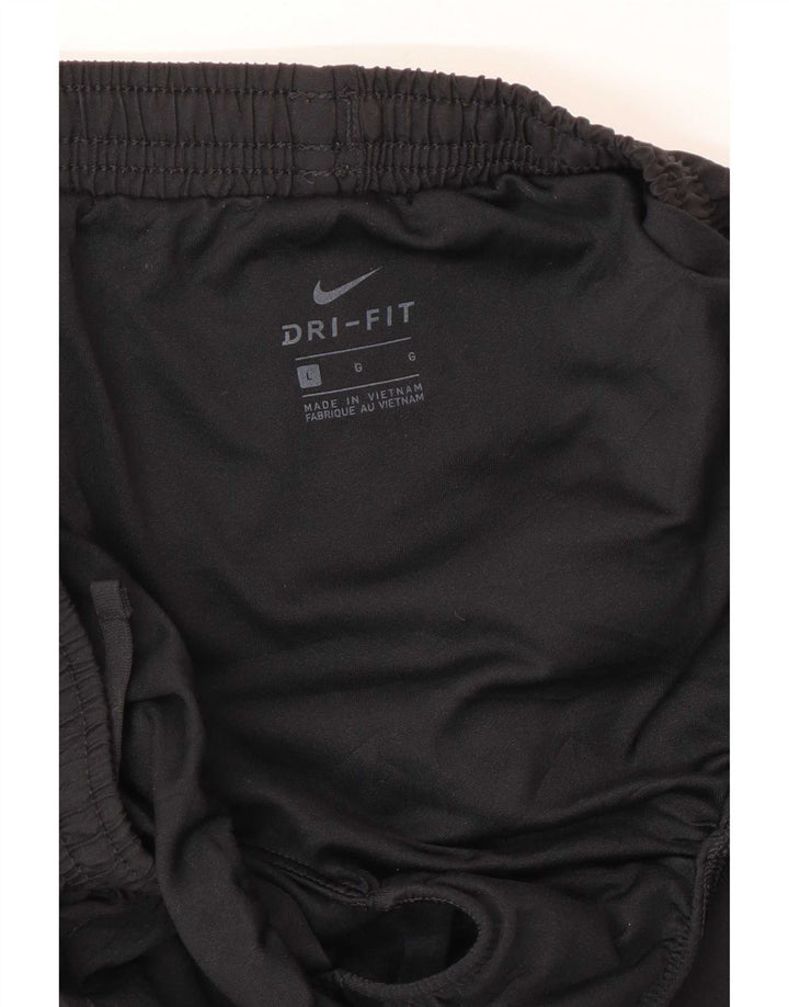 Nike Womens Dri Fit Sport Shorts UK 14 Large Black Polyester