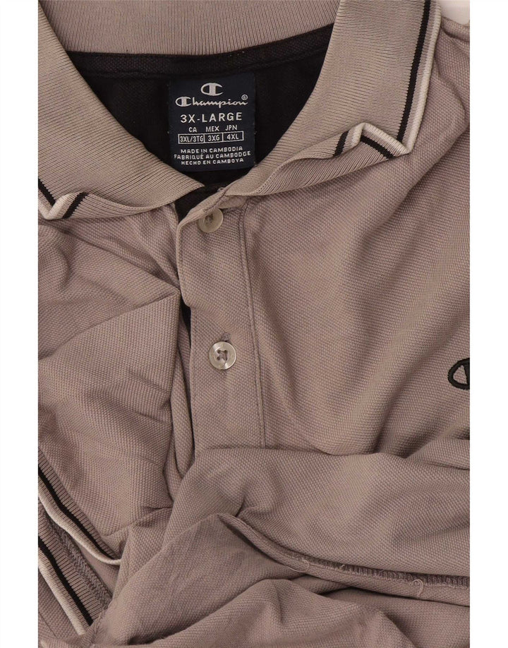 Champion herre polo shirt 3XL grå stribet