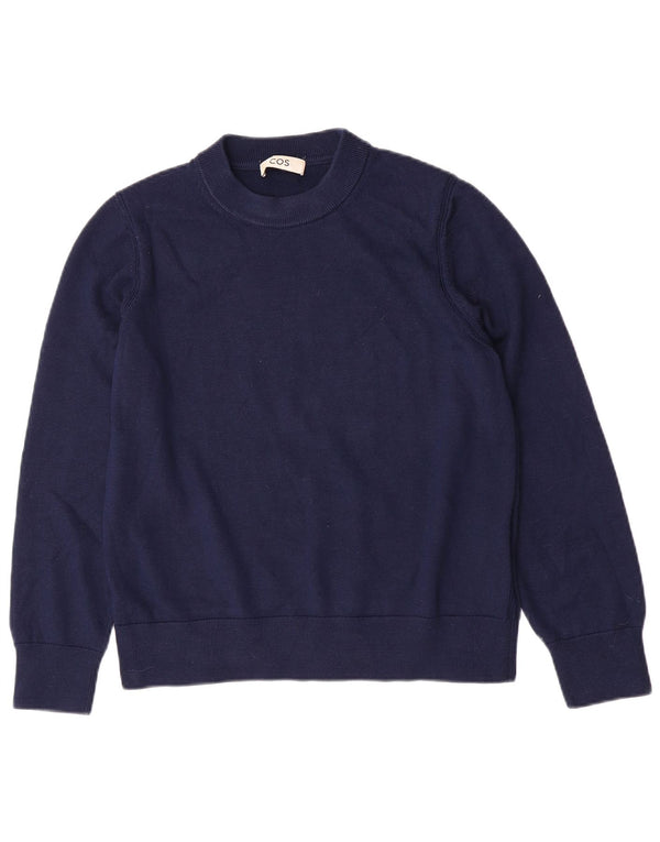 Cos Womens Crew Neck Jumper Sweater Medium Navy Blue Wool