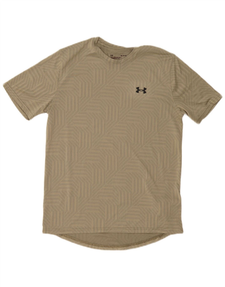 Under Armour Herre T-Shirt Top Medium Khaki Geometrisk Polyester