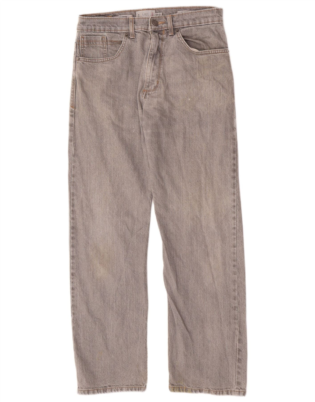 Marks & Spencer Straight Jeans til kvinder W30 L29 Grå Bomuld