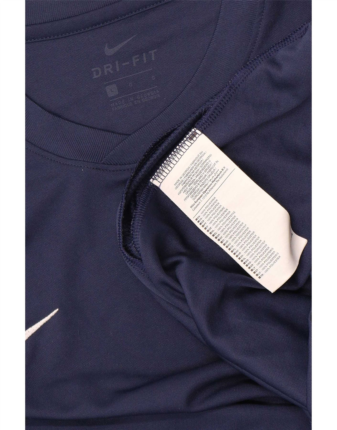 Nike Herre Dri Fit T-shirt Top Stor marineblå polyester
