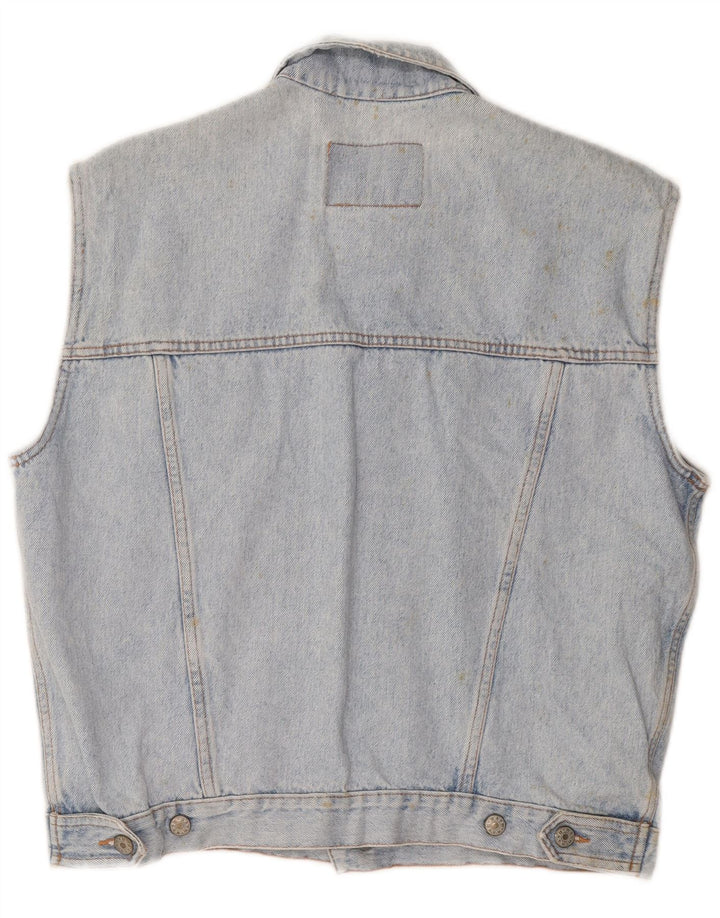 MASH Mens Denim Gilet UK 36 Small Blue Cotton