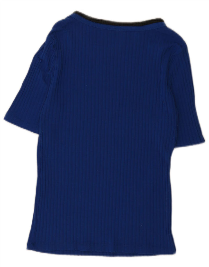 Zara Dame T-Shirt Top UK 12 Medium Blue