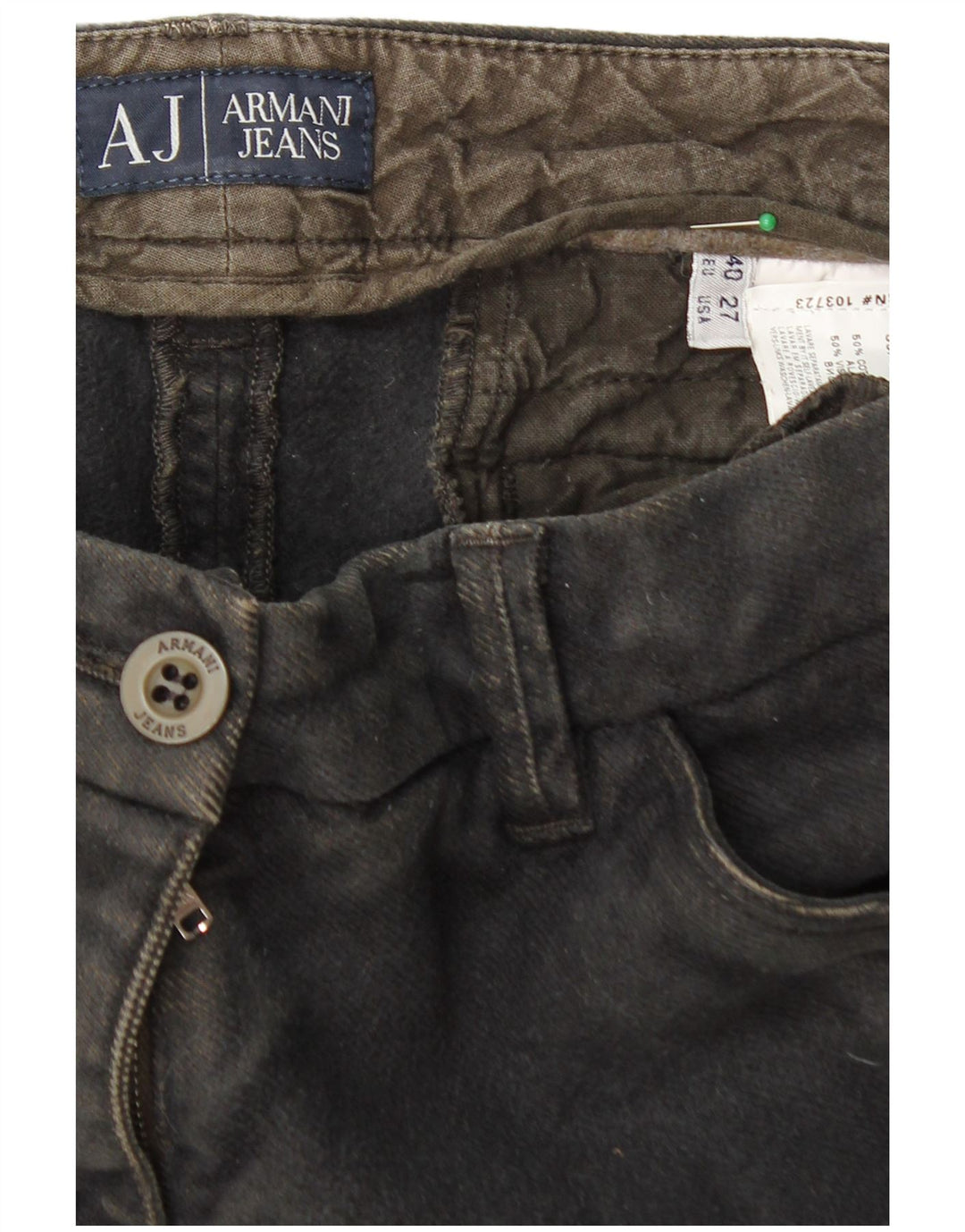 ARMANI Slim Chinobukser til kvinder EU 40 Medium W27 L30 Sort bomuld