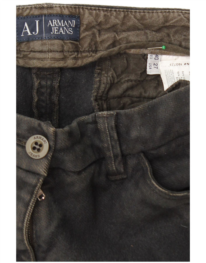 ARMANI Slim Chinobukser til kvinder EU 40 Medium W27 L30 Sort bomuld