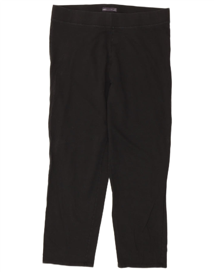 MARKS & SPENCER Dame Leggings UK 18 XL Sort Bomuld