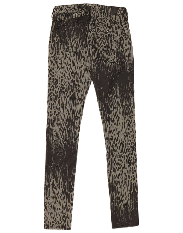 Guess Womens Jegging Casual Bukser W25 L31 Sort Animal Print Polyester