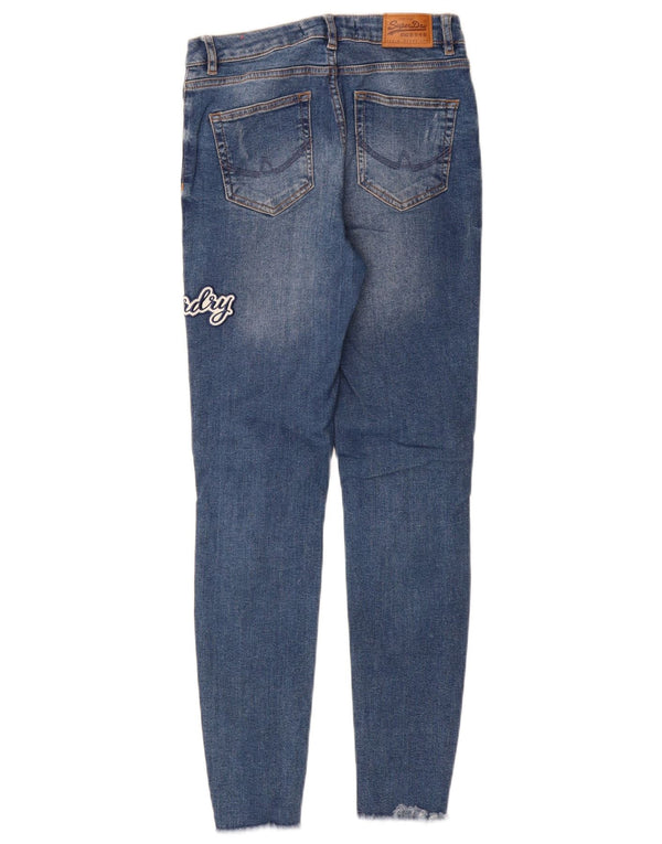 SUPERDRY Sophia Graphic Distressed Skinny Jeans til kvinder W26 L28 Blå bomuld