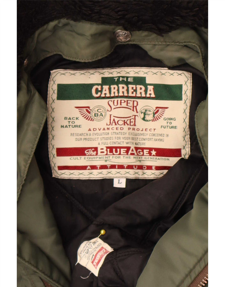 Carrera Herre Bomber Jacket UK 40 Large Khaki Colourblock Polyamid