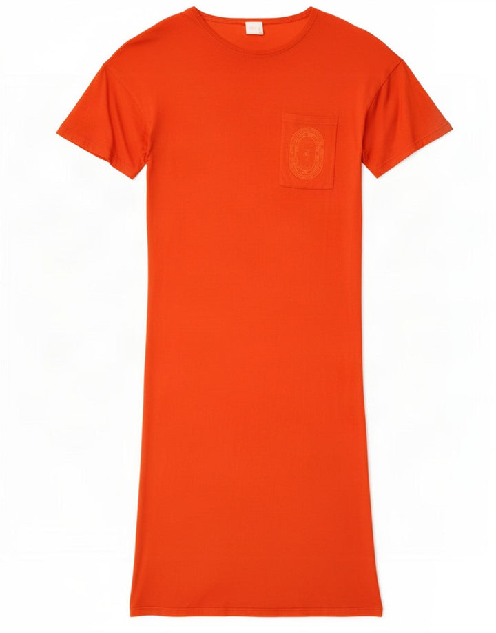 Trussardi Dame T-Shirt Kjole IT 44 Medium Orange