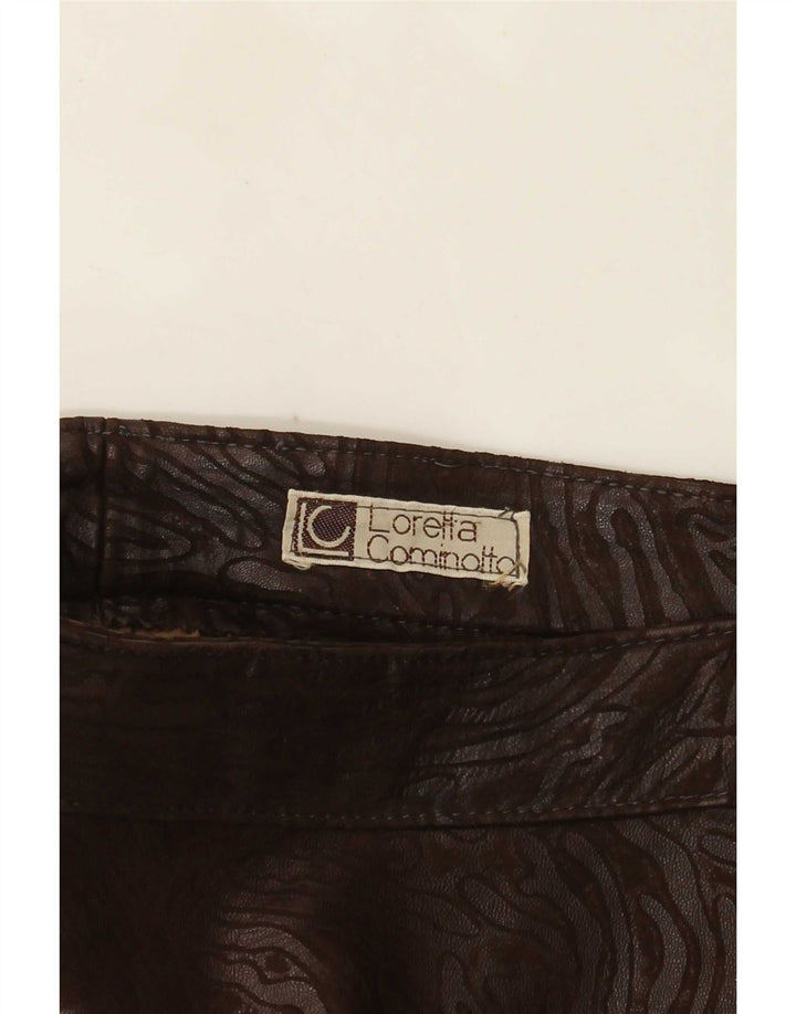 Vintage lædernederdel til kvinder W28 Medium Brown Animal Print