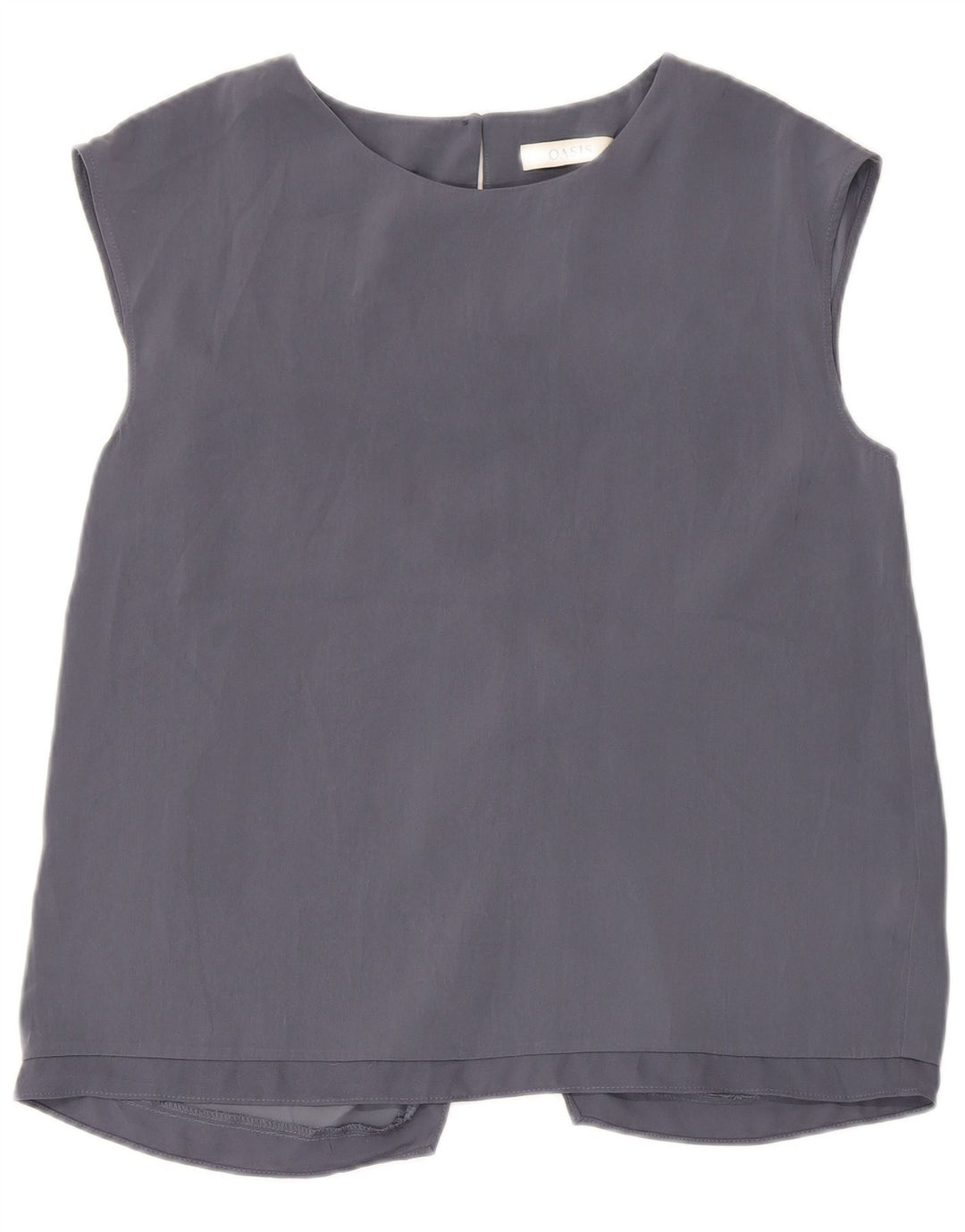 Oasis Dame ærmeløs bluse Top UK 12 Medium Grå Polyester