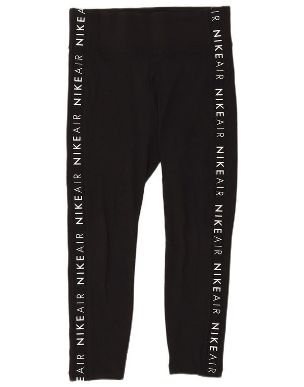 Nike Dame Grafiske Leggings UK 14 Medium Sort Bomuld