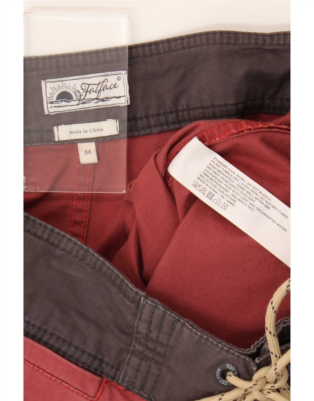 Fat Face Herre svømmeshorts Medium Rød Colourblock Bomuld