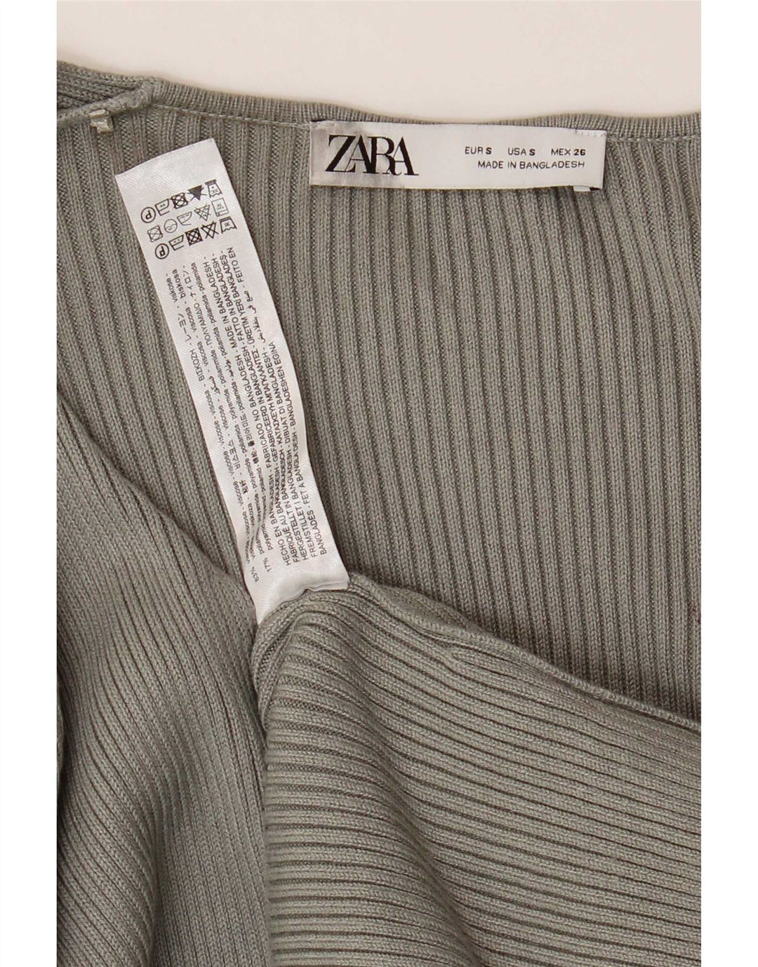 Zara Dame Maxi Jumper Kjole UK 8 Small Grey Viscose