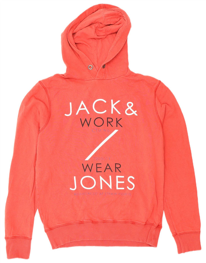 Jack & Jones Grafisk hættetrøje til mænd Medium rød bomuld