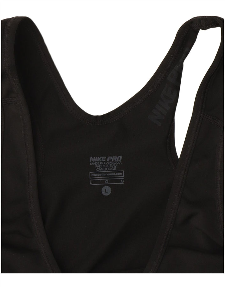 Nike Dame Dri Fit Grafisk Vest Top UK 14 Large Sort