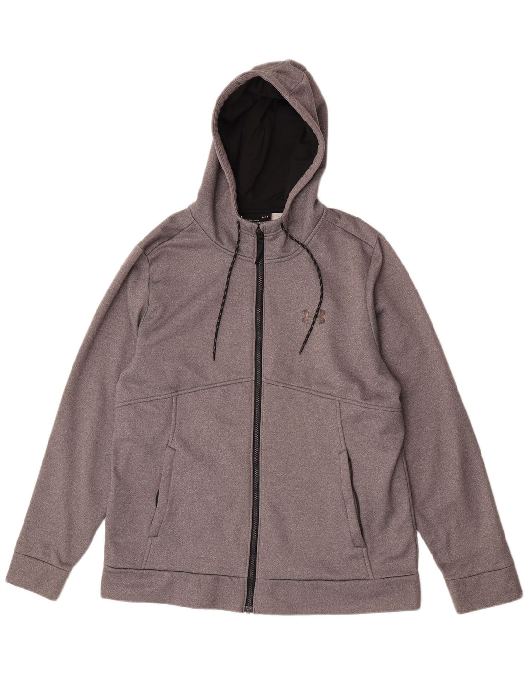 Under Armour Herre Cold Gear Zip Hættetrøje Sweater Large Grå Polyester