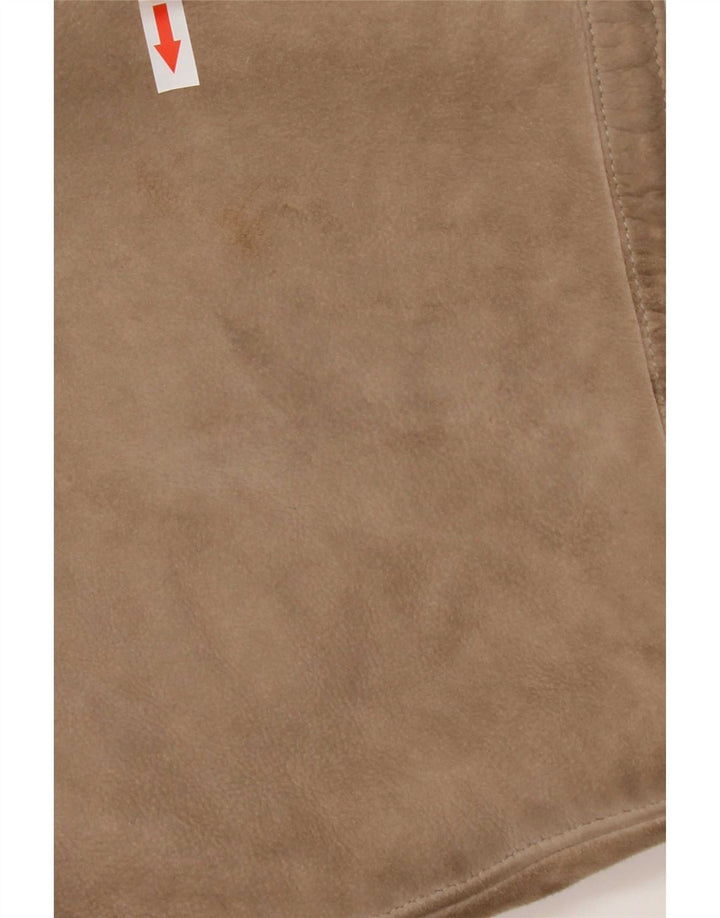 Vintage Dame 3/4 ærme Shearling Coat UK 14 Medium Beige
