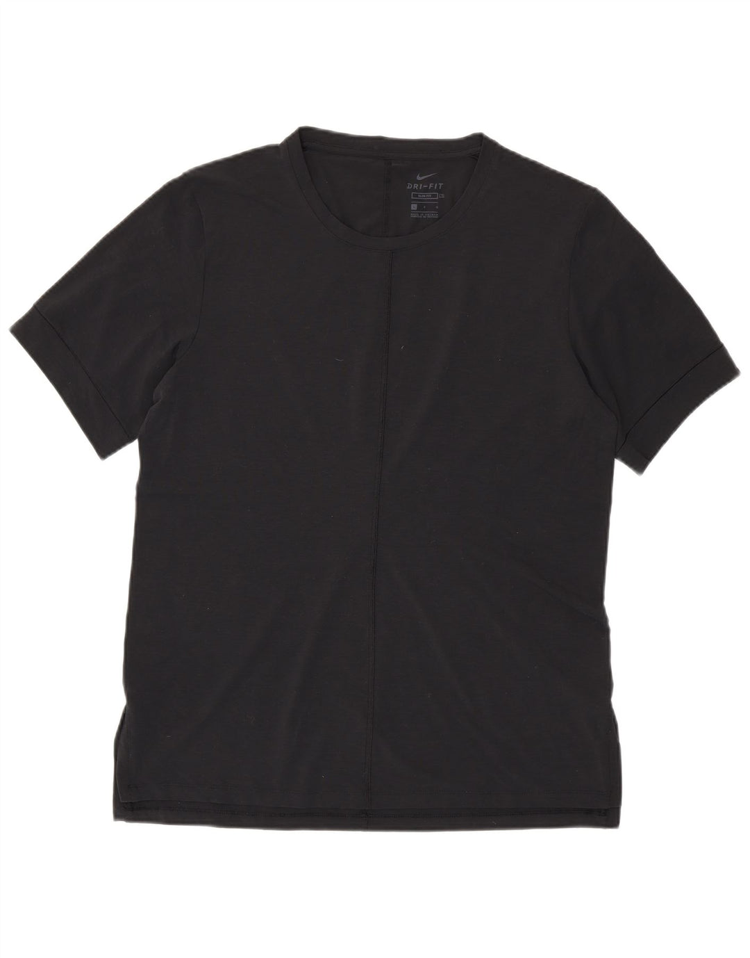 NIKE Herre Dri Fit Slim Fit T-shirt Top Stor sort polyester
